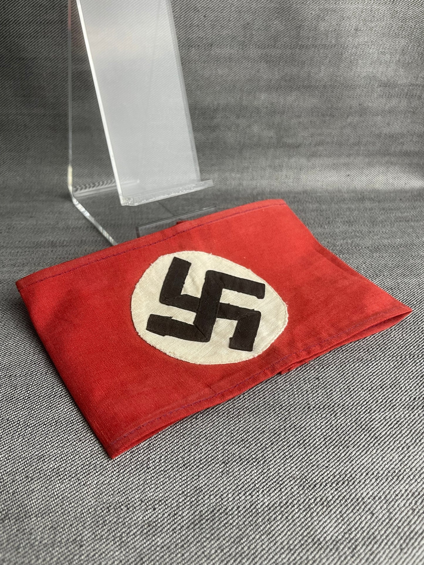 GERMAN WW2 EARLY NSDAP 'NATIONALSOZIALISTISCHE DEUTSCHE ARBEITERPARTEI' MULTI-PIECE COTTON ARMBAND BEAUTY!
