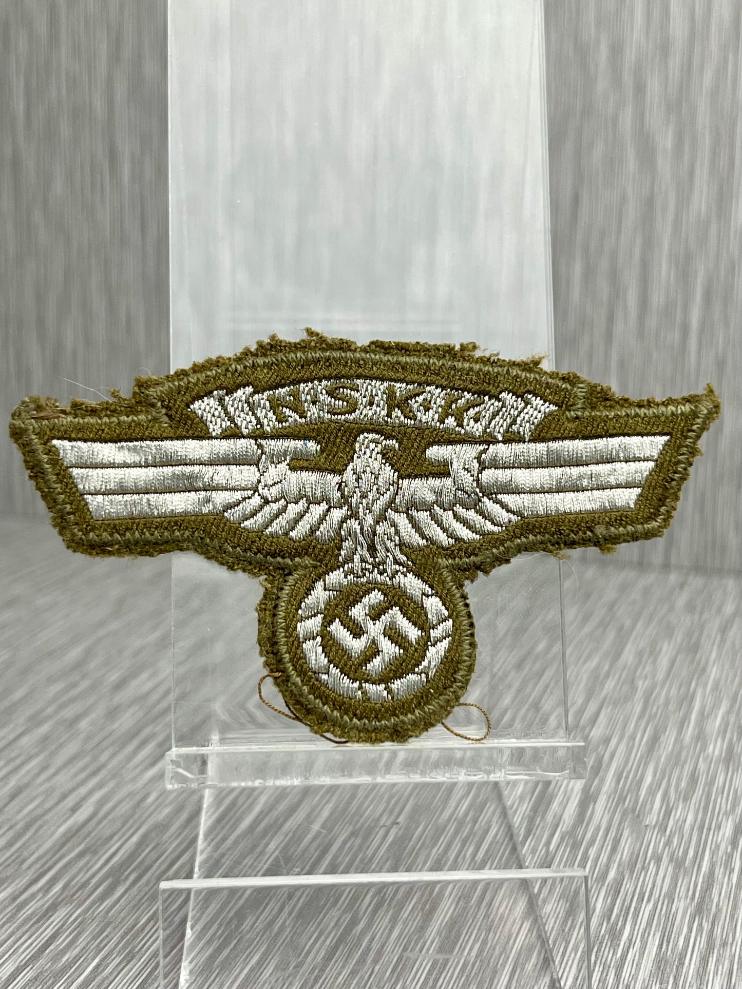 GERMAN WW2 NSKK BEVO FLATWIRE BREAST EAGLE W/ RZM TAG