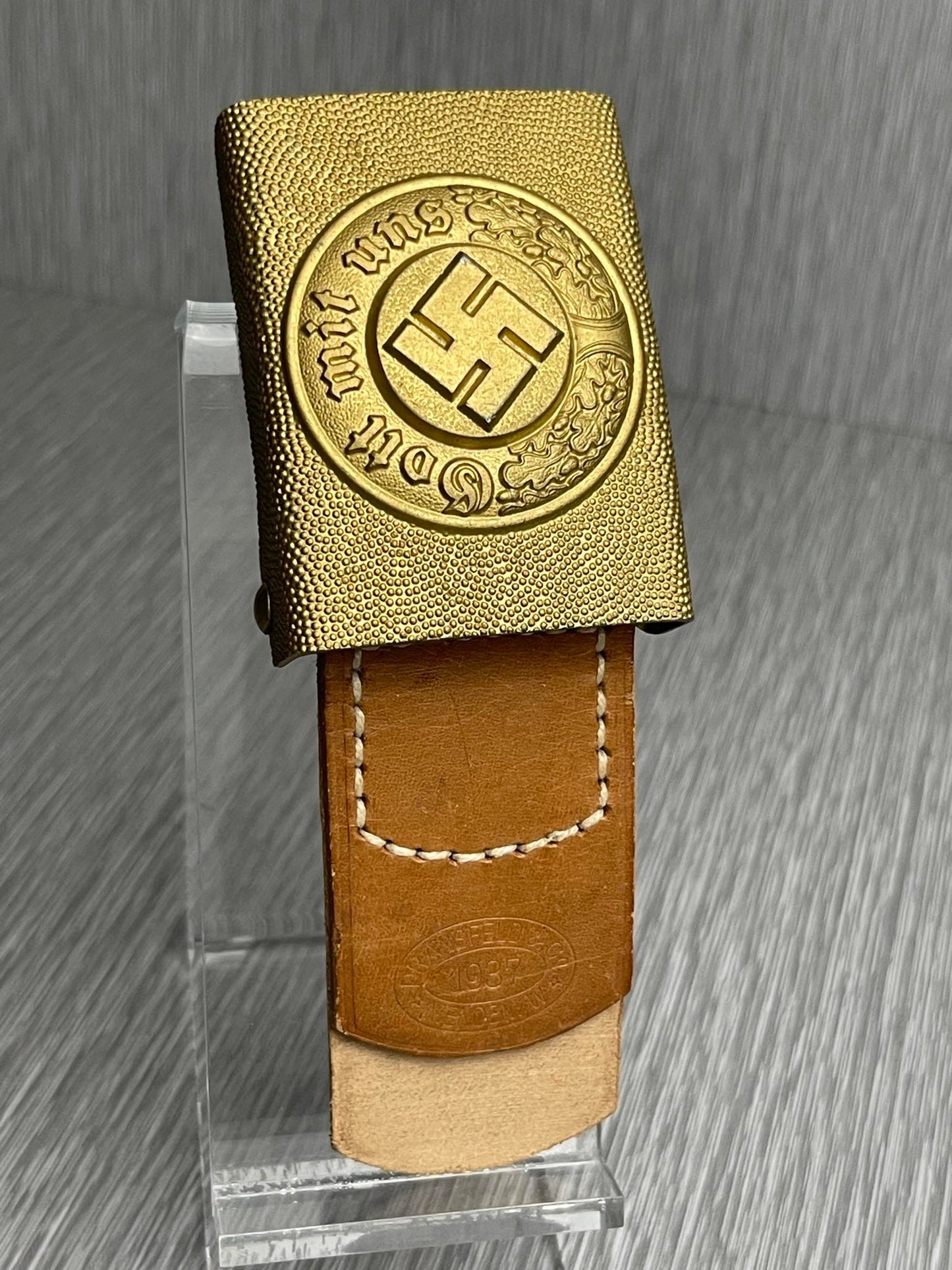 RARE GERMAN WW2 1937 WASSERSCHUTZPOLIZEI BELT BUCKLE BY DRANSFELD & CO.