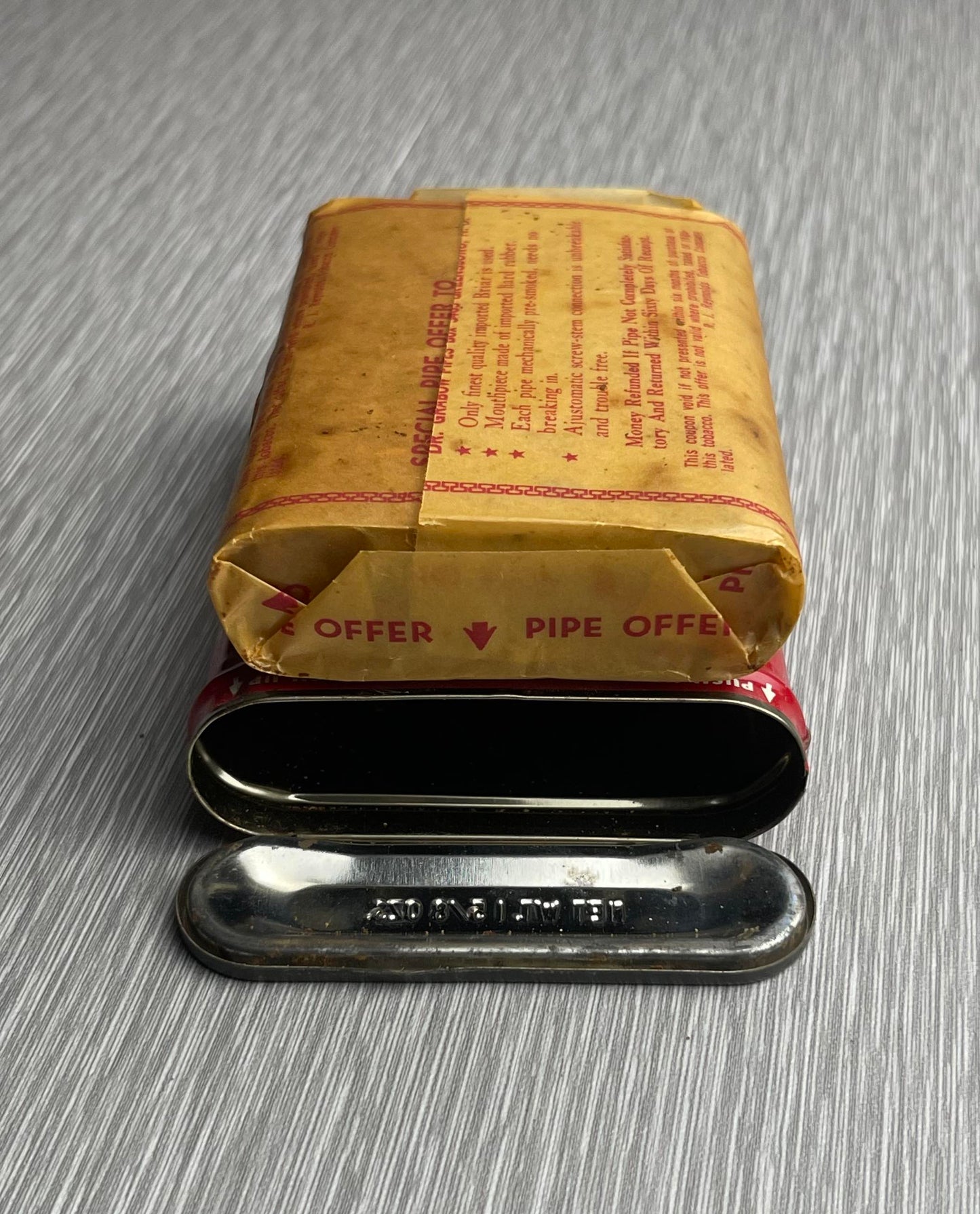 PRINCE ALBERT CRIMP CUT LONG BURNING PIPE & CIGARETTE TOBACCO IN ORIGINAL TIN MID 20TH CENTURY