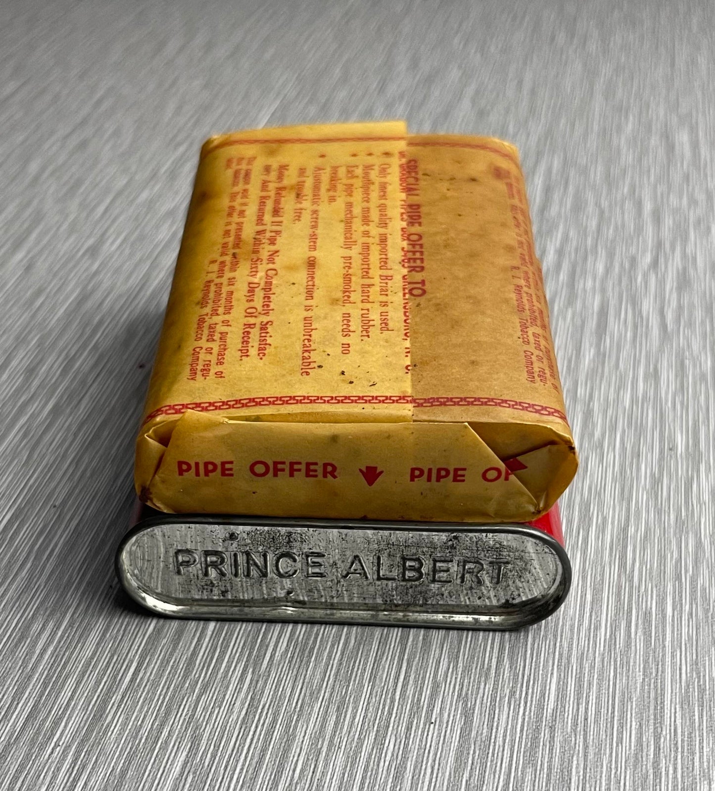 PRINCE ALBERT CRIMP CUT LONG BURNING PIPE & CIGARETTE TOBACCO IN ORIGINAL TIN MID 20TH CENTURY