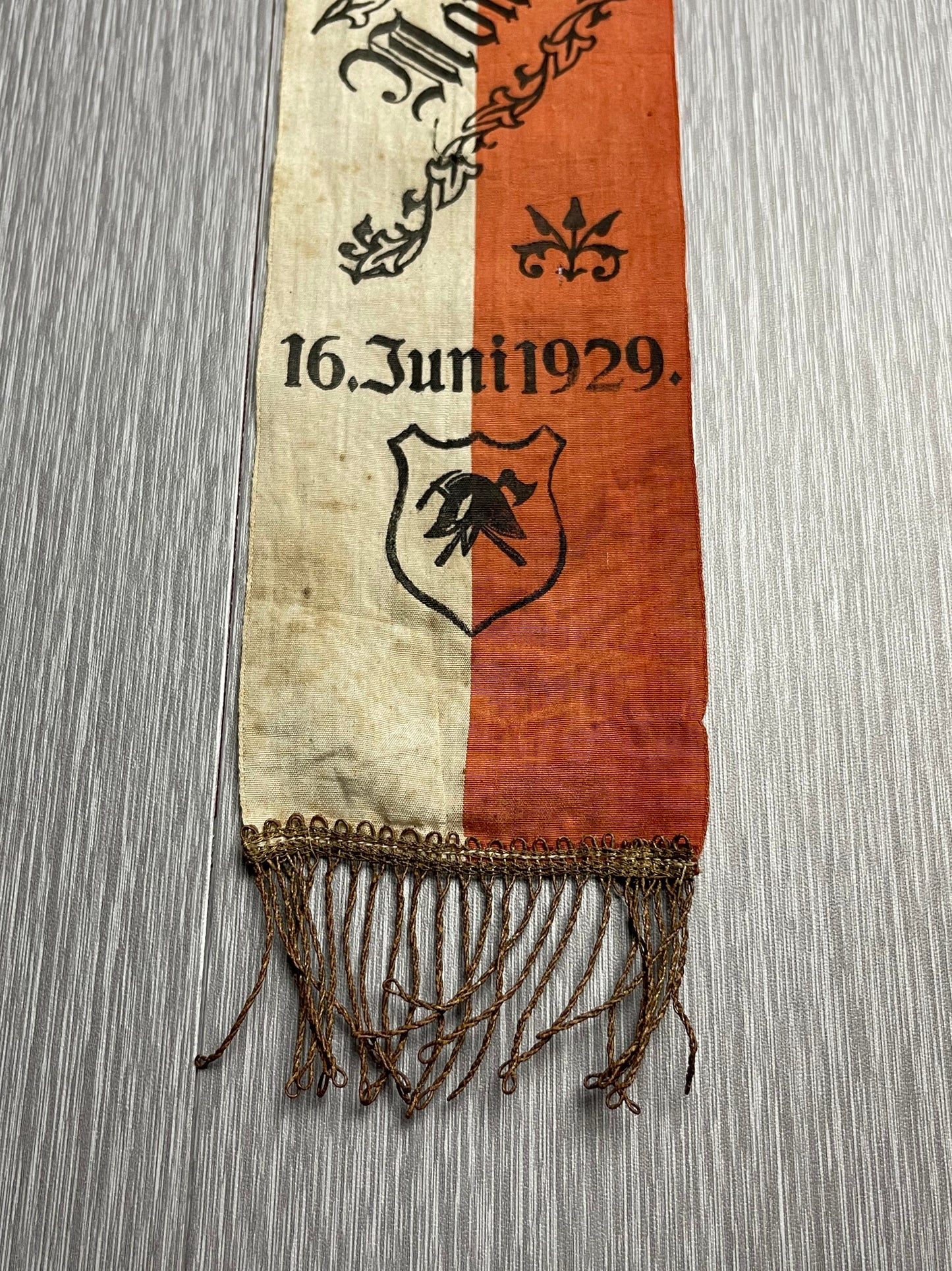 GERMAN WW2 MONDSEE VOLUNTEER FIRE DEPARTMENT 60TH ANNIVERSARY 1929 FLAG/BANNER