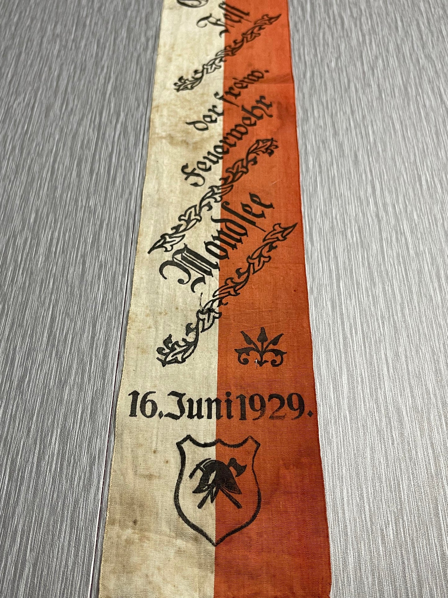 GERMAN WW2 MONDSEE VOLUNTEER FIRE DEPARTMENT 60TH ANNIVERSARY 1929 FLAG/BANNER
