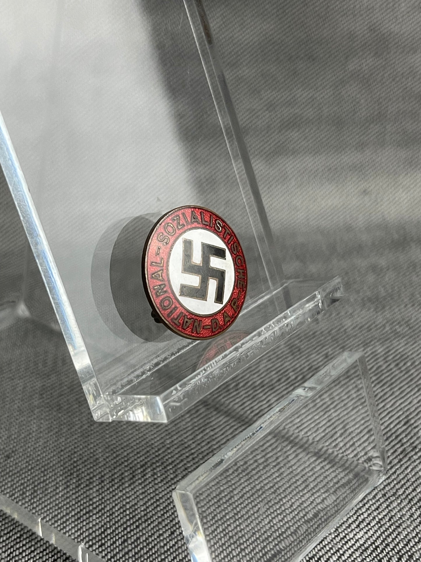 GERMAN WW2 EARLY NSDAP PARTY BADGE GES. GESCH MARKED