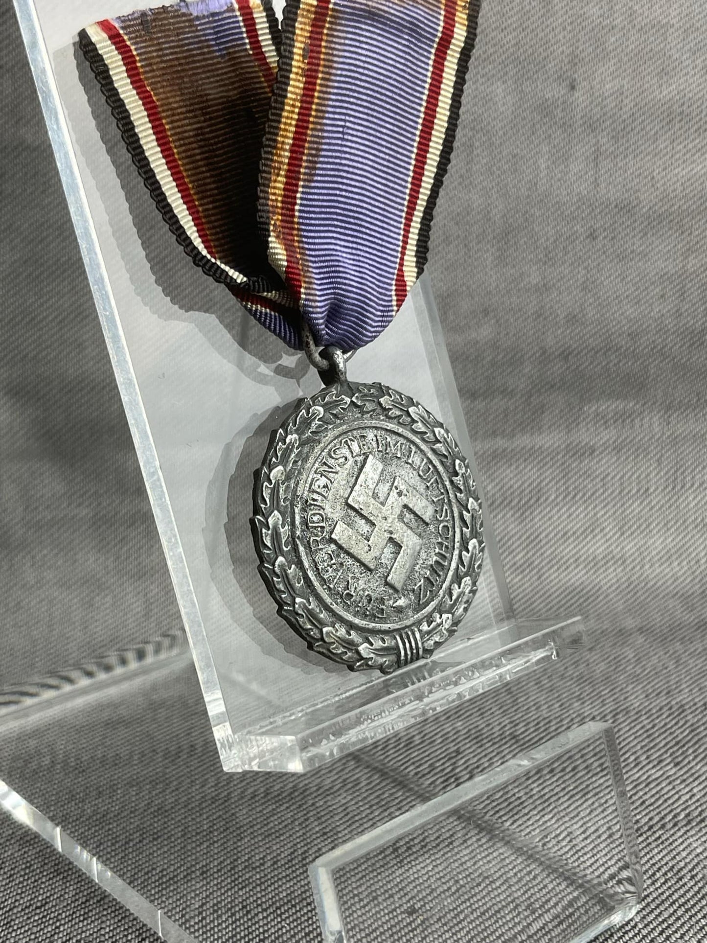 GERMAN WW2 RLB "REICHSLUFTSCHUTZBUND" MEDAL SECOND CLASS W/ RIBBON
