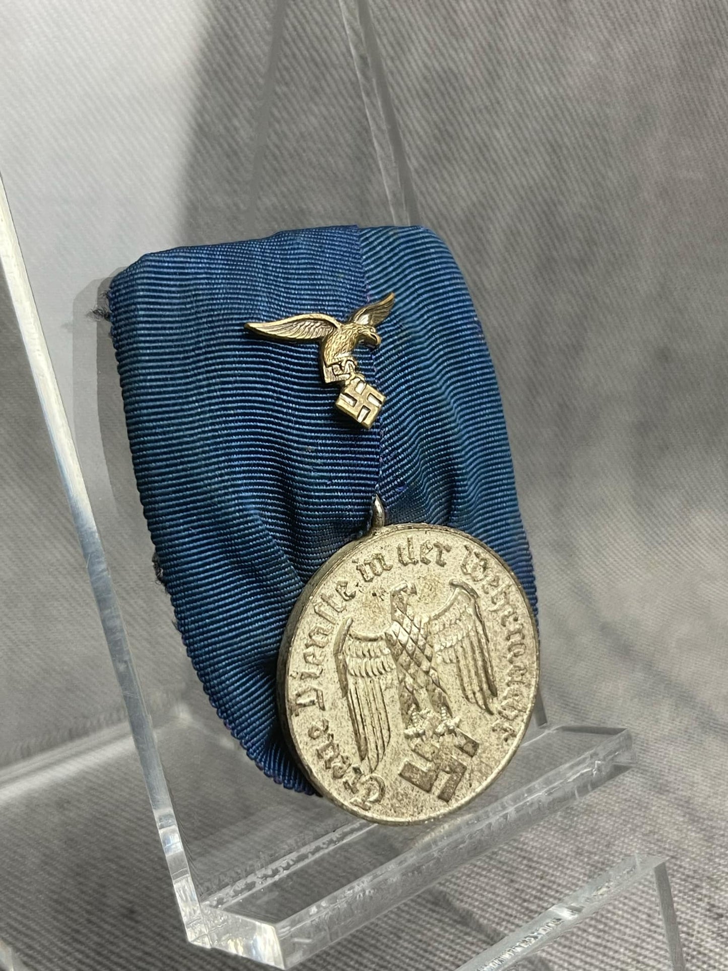 GERMAN WW2 LUFTWAFFE 4 YEAR FAITHFUL SERVICE MEDAL PARADE MOUNTED TYPE