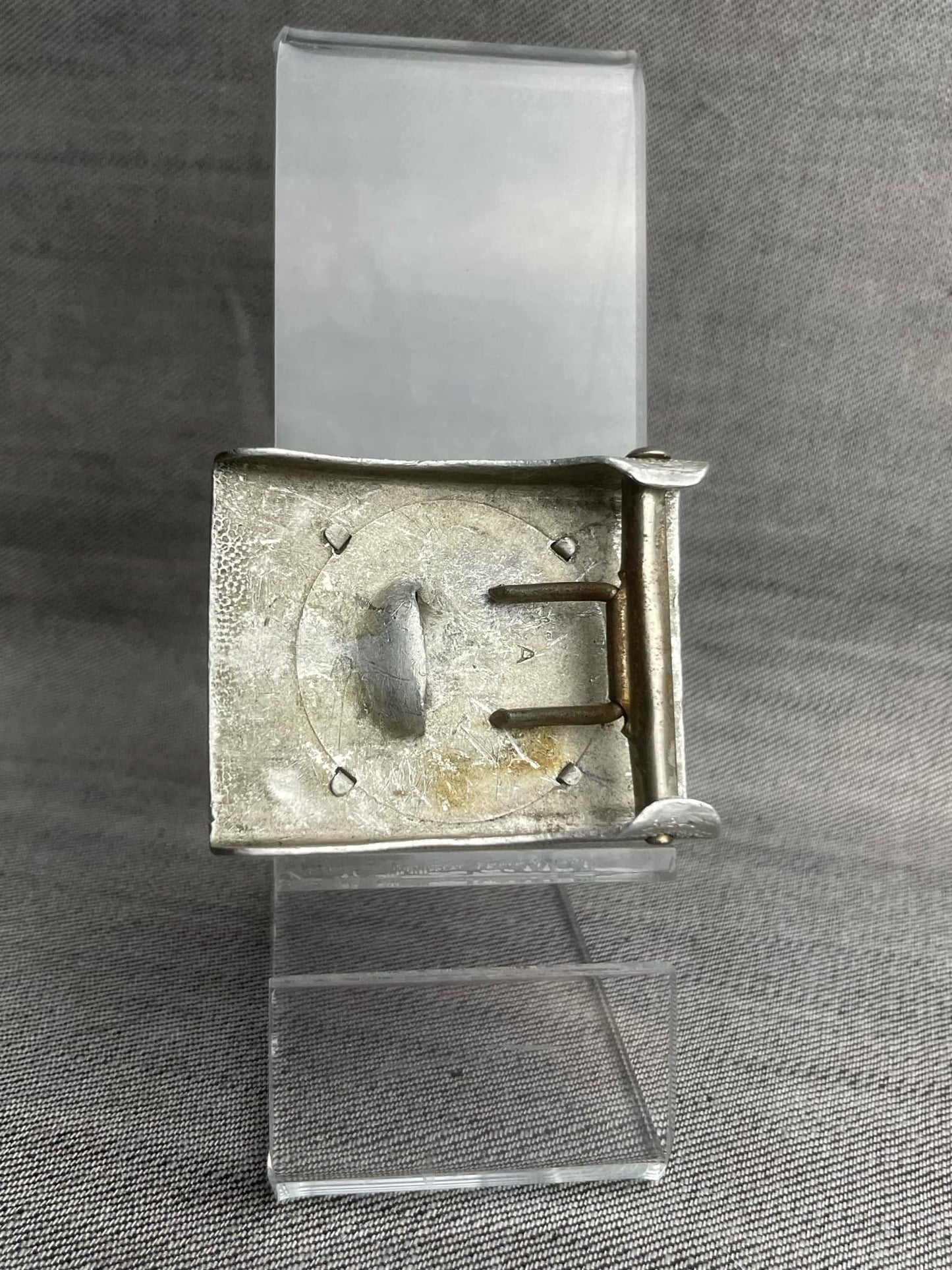 GERMAN WW2 HEER COMBAT EARLY ALUMINUM BELT BUCKLE "A"
