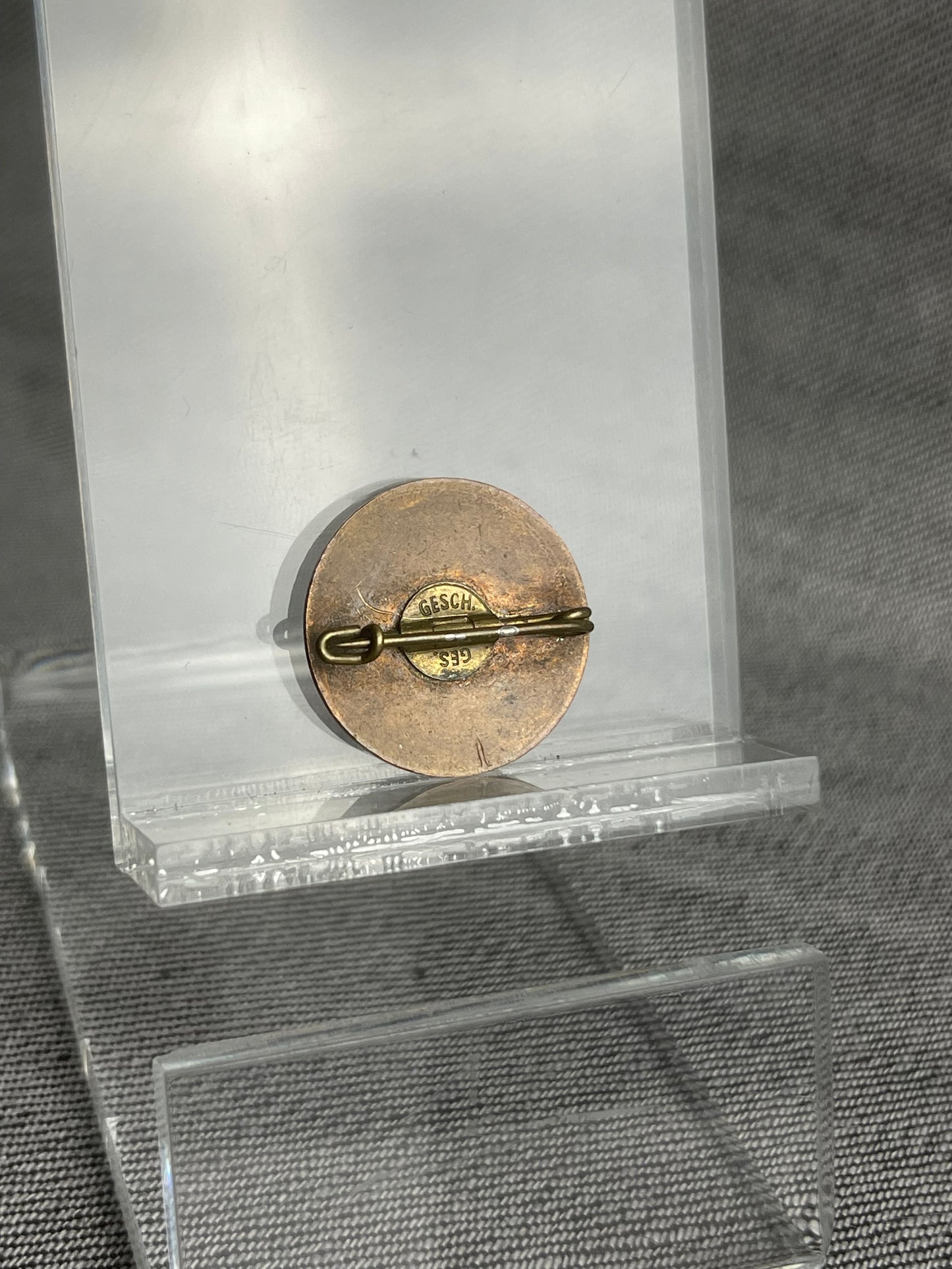 GERMAN WW2 EARLY NSDAP PARTY BADGE GES. GESCH MARKED