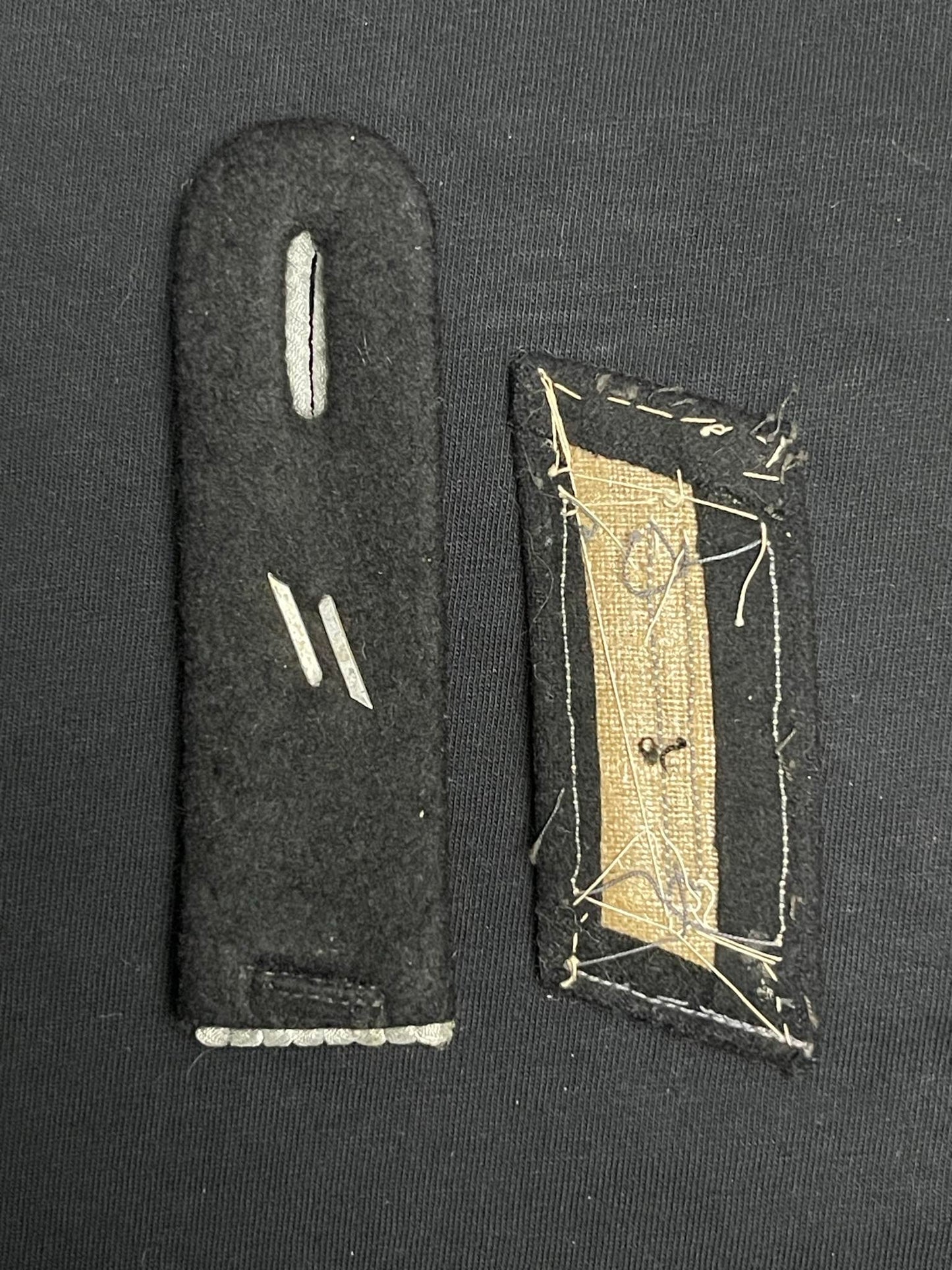 GERMAN WW2 HEER 8TH ENGINEER REGIMENT LIEUTENANT'S SHOULDER BOARD & COLLAR TAB LOT