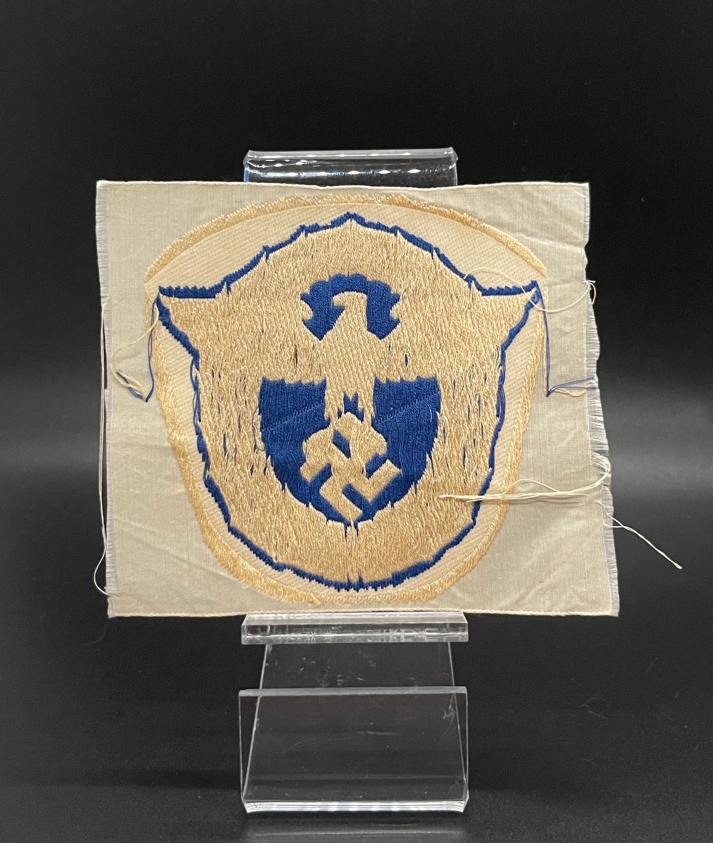GERMAN WW2 WASSERSCHUTZPOLIZEI ‘WATER POLICE’ 1ST PATTERN BEVO SPORTS SHIRT BREAST CLOTH INSIGNIA