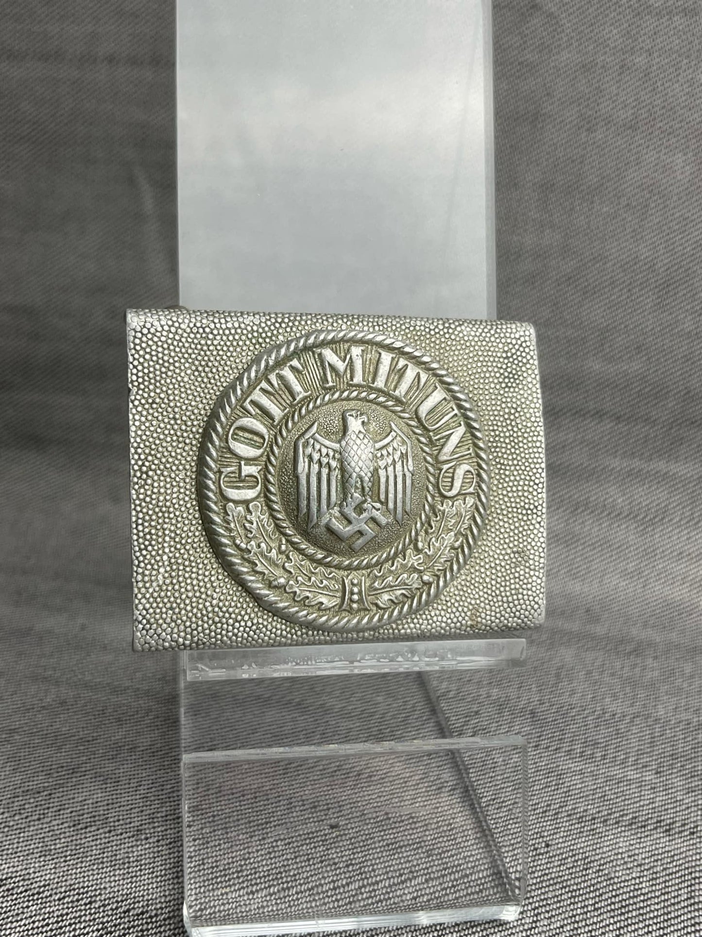 GERMAN WW2 HEER COMBAT EARLY ALUMINUM BELT BUCKLE "A"