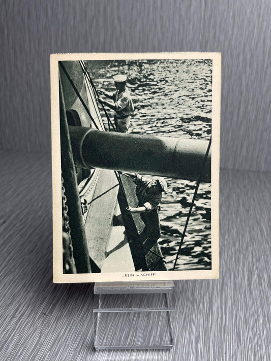 GERMAN WW2 KRIEGSMARINE "REIN-SCHIFF" POSTCARD "THE WEHRMACHT ARCHIVES"