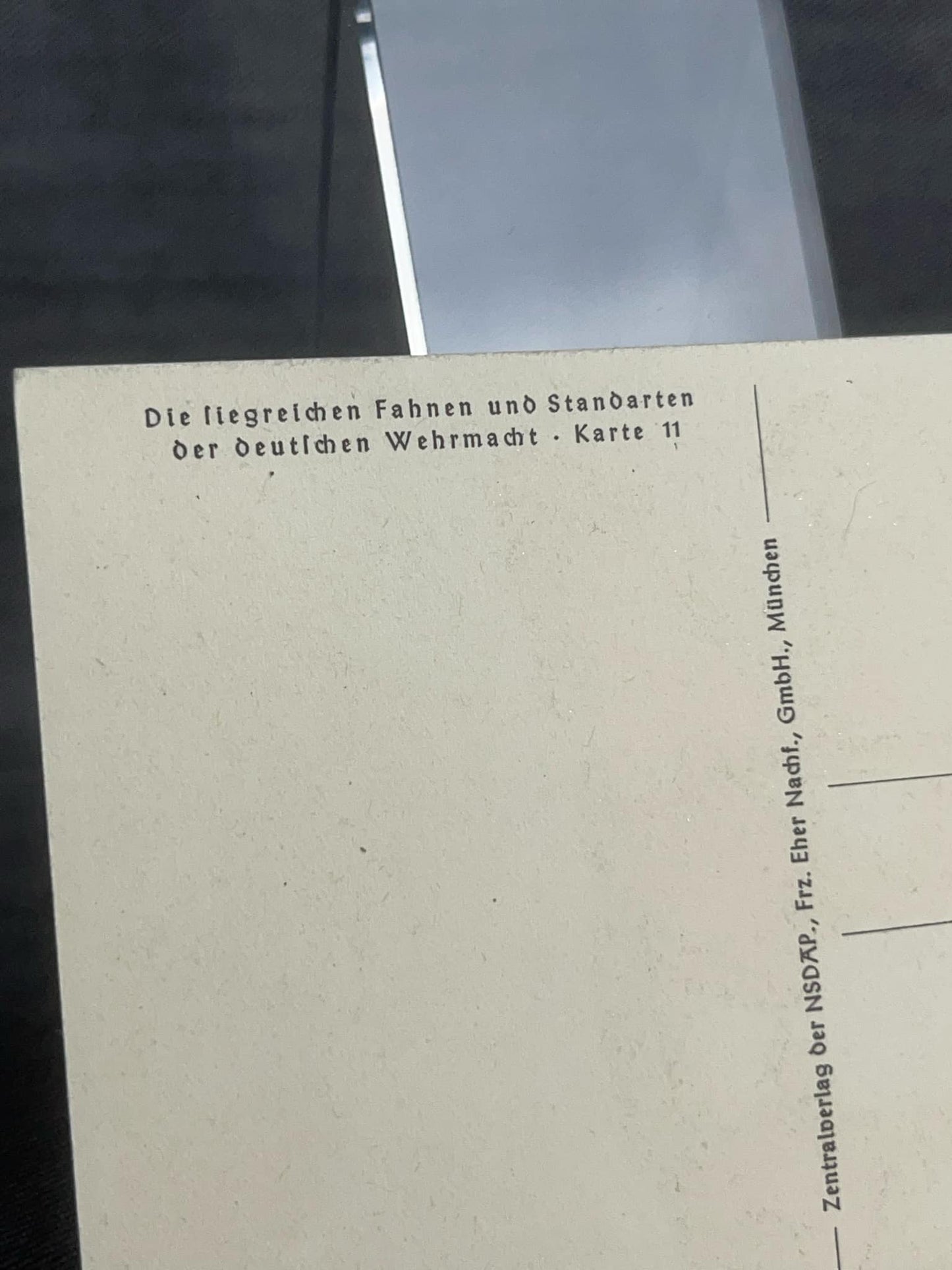 GERMAN WW2 "DIE SIEGREICHEN FAHNEN UND STANDARTEN DER DEUTSCHEN WEHRMACHT" POSTCARD MINT
