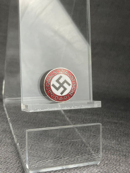GERMAN WW2 NSDAP PARTY BADGE BY KARL HENSLER PFORZHEIM RZM M1/6 MINT