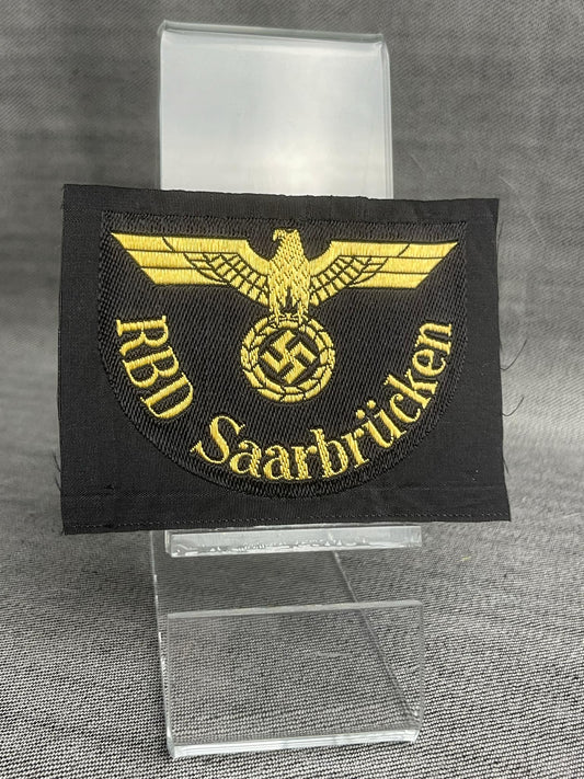 GERMAN WW2 DEUTSCHE REICHSBAHN SAARBRUCKEN SLEEVE EAGLE PATCH