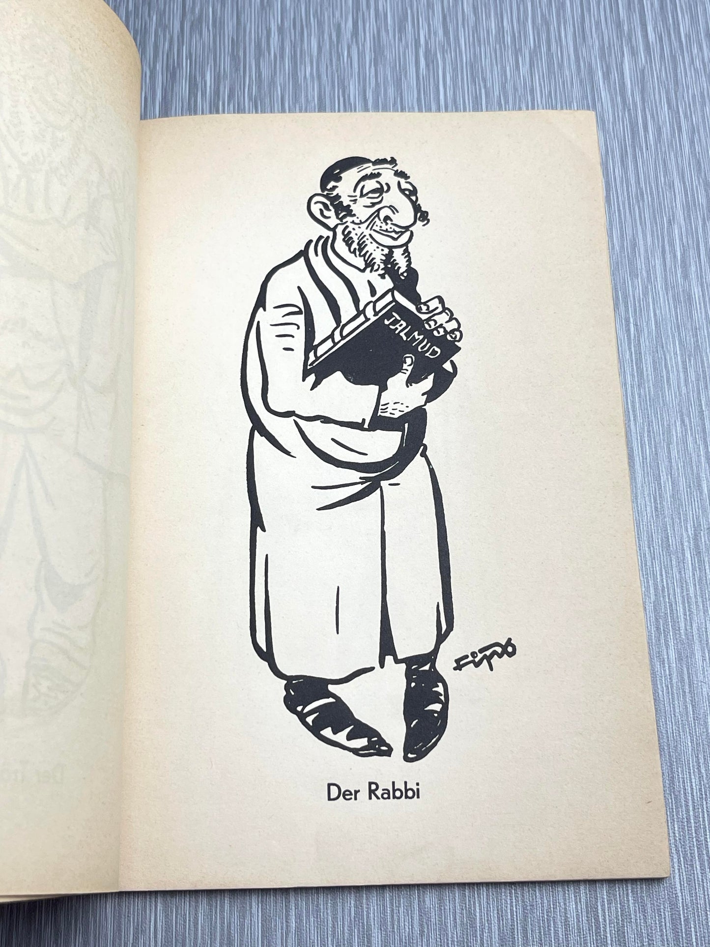 GERMAN WW2 1934 "JUDEN STELLEN SICH VOR" JULIUS STREICHER ANTI-JEWISH BOOK W/ "FIPS" CARTOONS