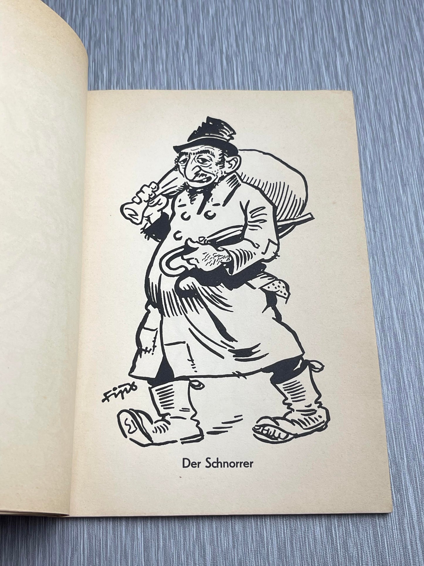 GERMAN WW2 1934 "JUDEN STELLEN SICH VOR" JULIUS STREICHER ANTI-JEWISH BOOK W/ "FIPS" CARTOONS