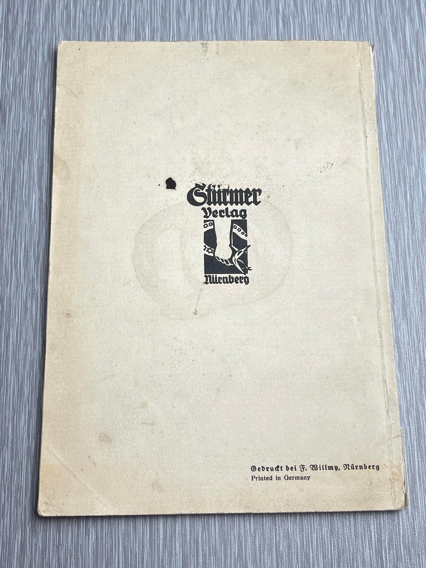 GERMAN WW2 1934 "JUDEN STELLEN SICH VOR" JULIUS STREICHER ANTI-JEWISH BOOK W/ "FIPS" CARTOONS