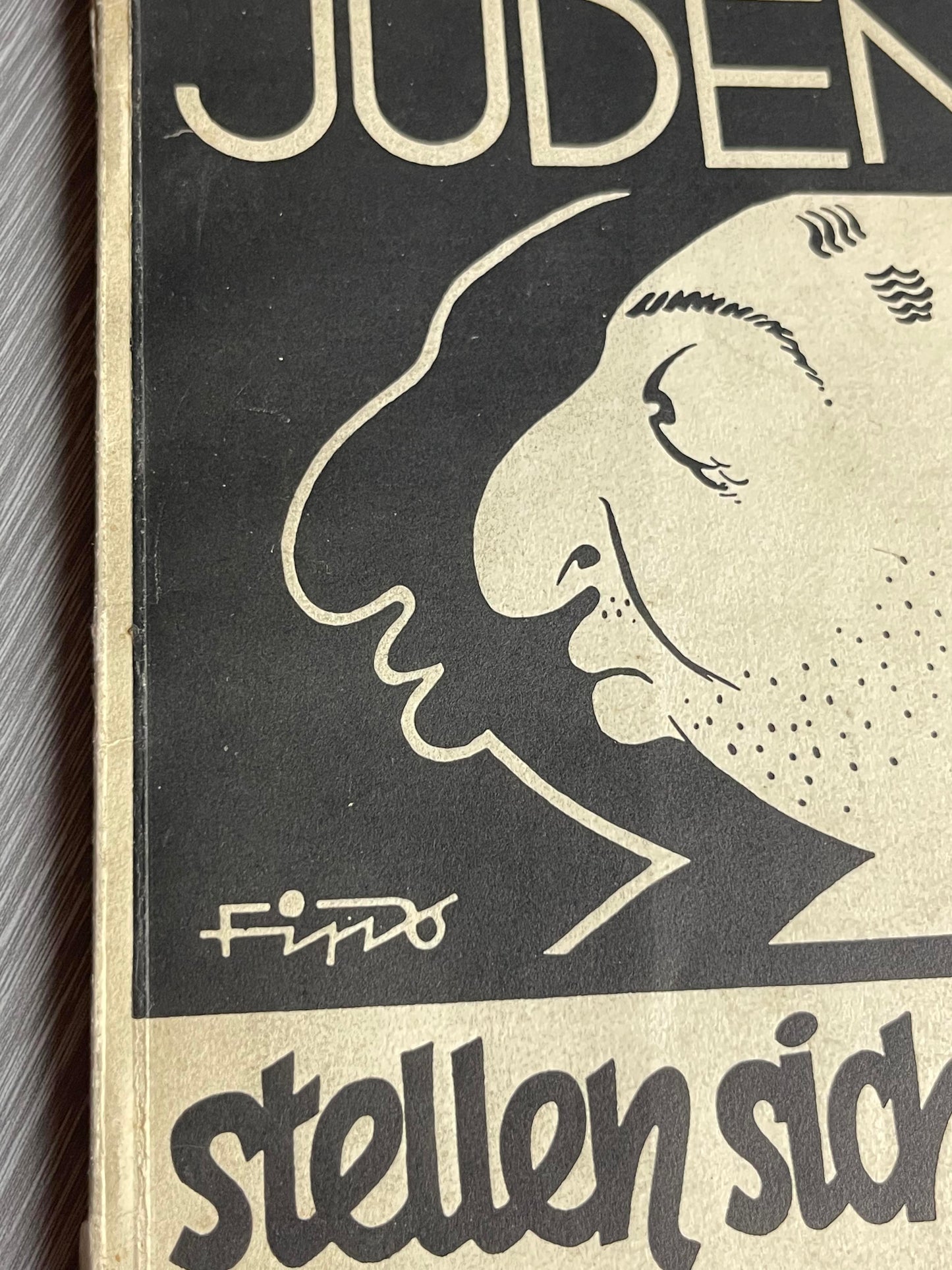 GERMAN WW2 1934 "JUDEN STELLEN SICH VOR" JULIUS STREICHER ANTI-JEWISH BOOK W/ "FIPS" CARTOONS