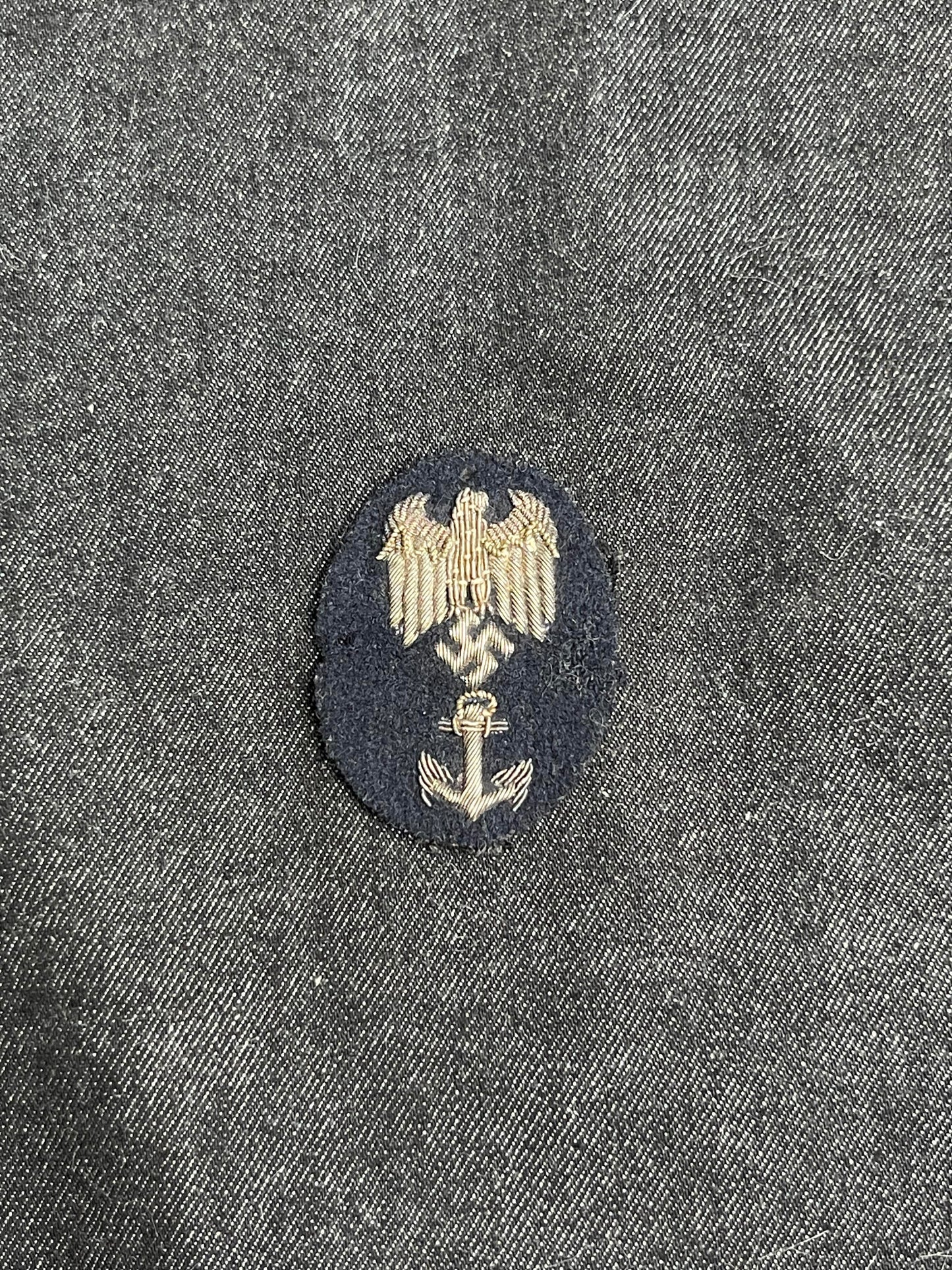RARE GERMAN WW2 KRIEGSMARINE BEAMTE SHIP PILOT SLEEVE BADGE IN BULLION