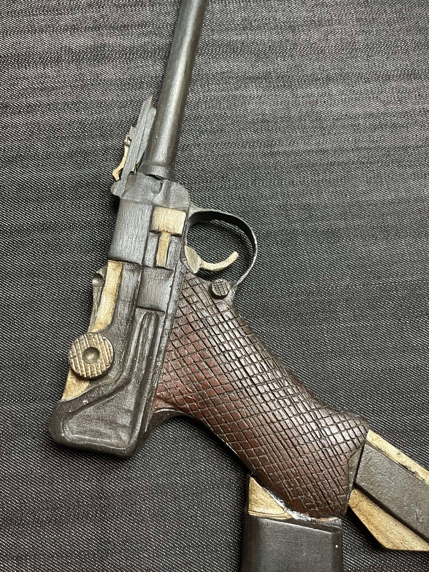 GERMAN WW1 HANDMADE LANGE PISTOLE 08 PARABELLUM "ARTILLERY LUGER" WALL PLAQUE LIFE SIZED 1:1