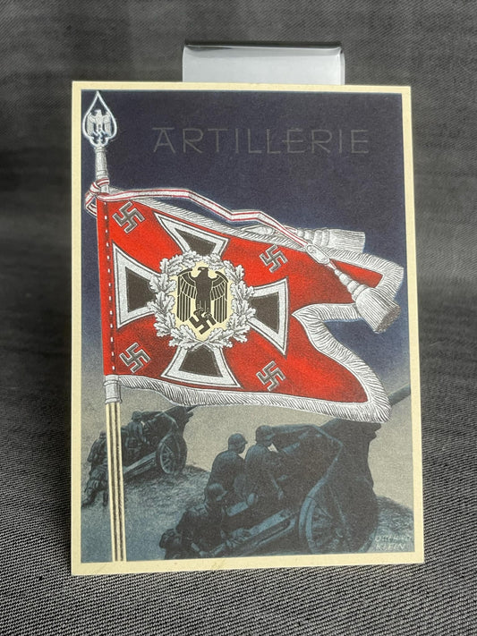 GERMAN WW2 "DIE SIEGREICHEN FAHNEN UND STANDARTEN DER DEUTSCHEN WEHRMACHT" POSTCARD MINT