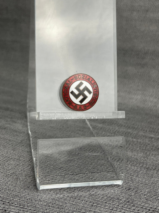 GERMAN WW2 EARLY NSDAP PARTY BADGE GES. GESCH MARKED