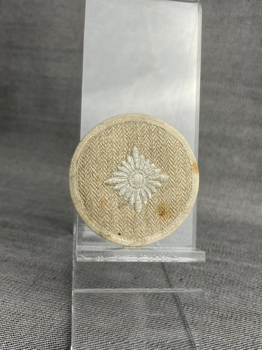 GERMAN WW2 OBERSCHUTZE RANK DRILL HBT MATERIAL RANK SLEEVE INSIGNIA W/ MAKER INK STAMP