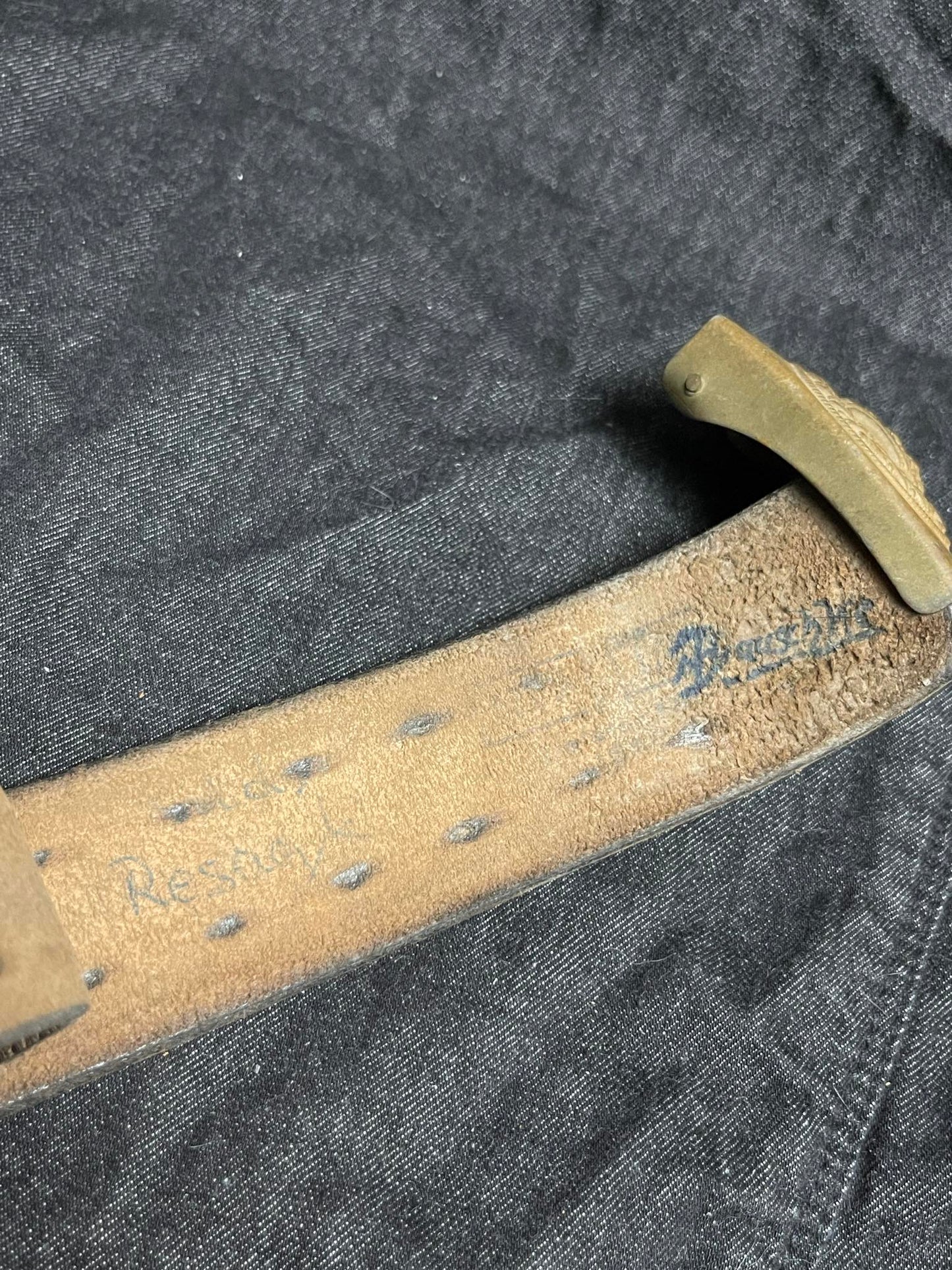 GERMAN WW1 IMPERIAL GERMAN BELT & BUCKLE NAMED W/ SOLDIERS BATTLE POEM