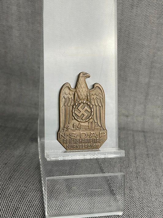 GERMAN WW2 1933 NSDAP REICHSPARTEITAG NURNBERG BADGE