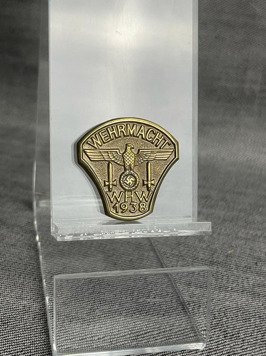 GERMAN WW2 1938 WEHRMACHT WHW DAY BADGE TINNIE RARE