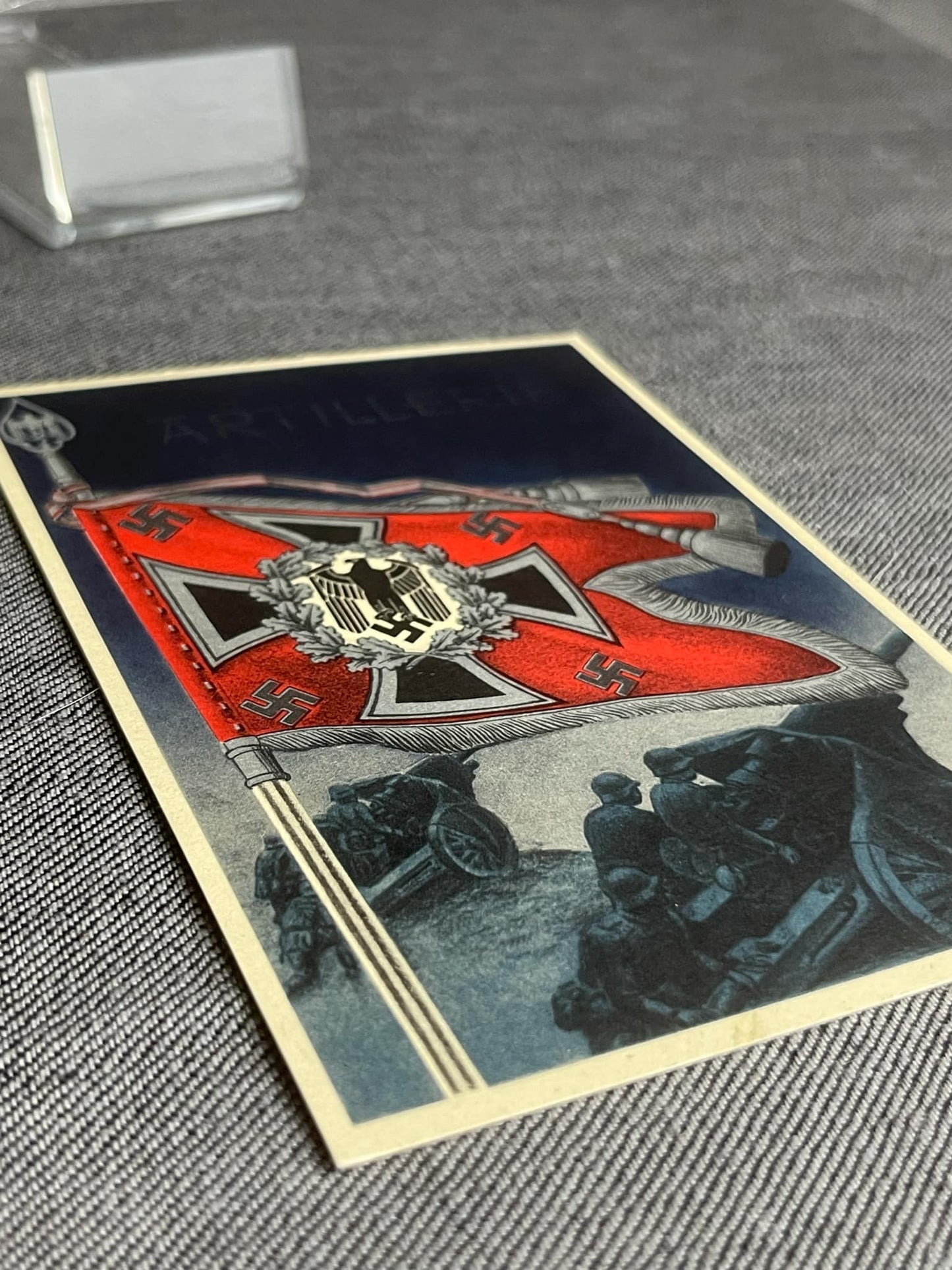 GERMAN WW2 "DIE SIEGREICHEN FAHNEN UND STANDARTEN DER DEUTSCHEN WEHRMACHT" POSTCARD MINT