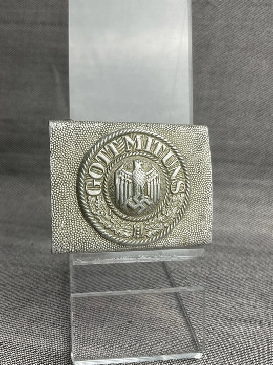 GERMAN WW2 HEER COMBAT EARLY ALUMINUM BELT BUCKLE "A"