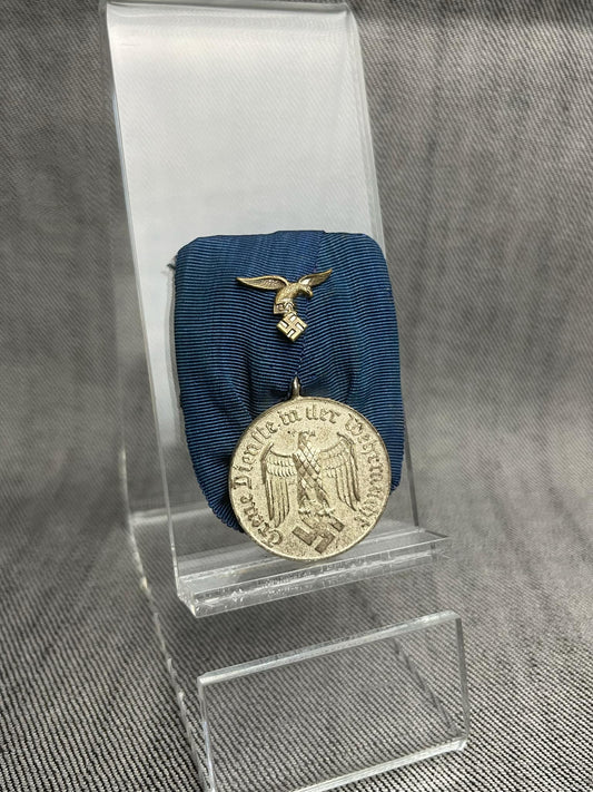 GERMAN WW2 LUFTWAFFE 4 YEAR FAITHFUL SERVICE MEDAL PARADE MOUNTED TYPE